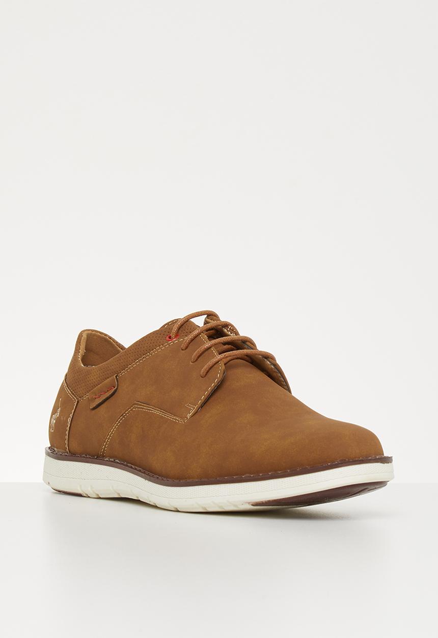 POLO - Joey nubuck pu lace up - brown