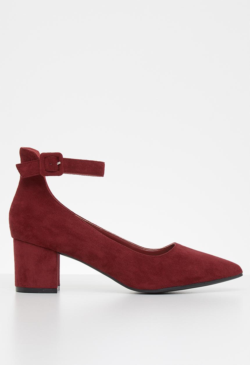 Jada - Faux suede heel - burgundy