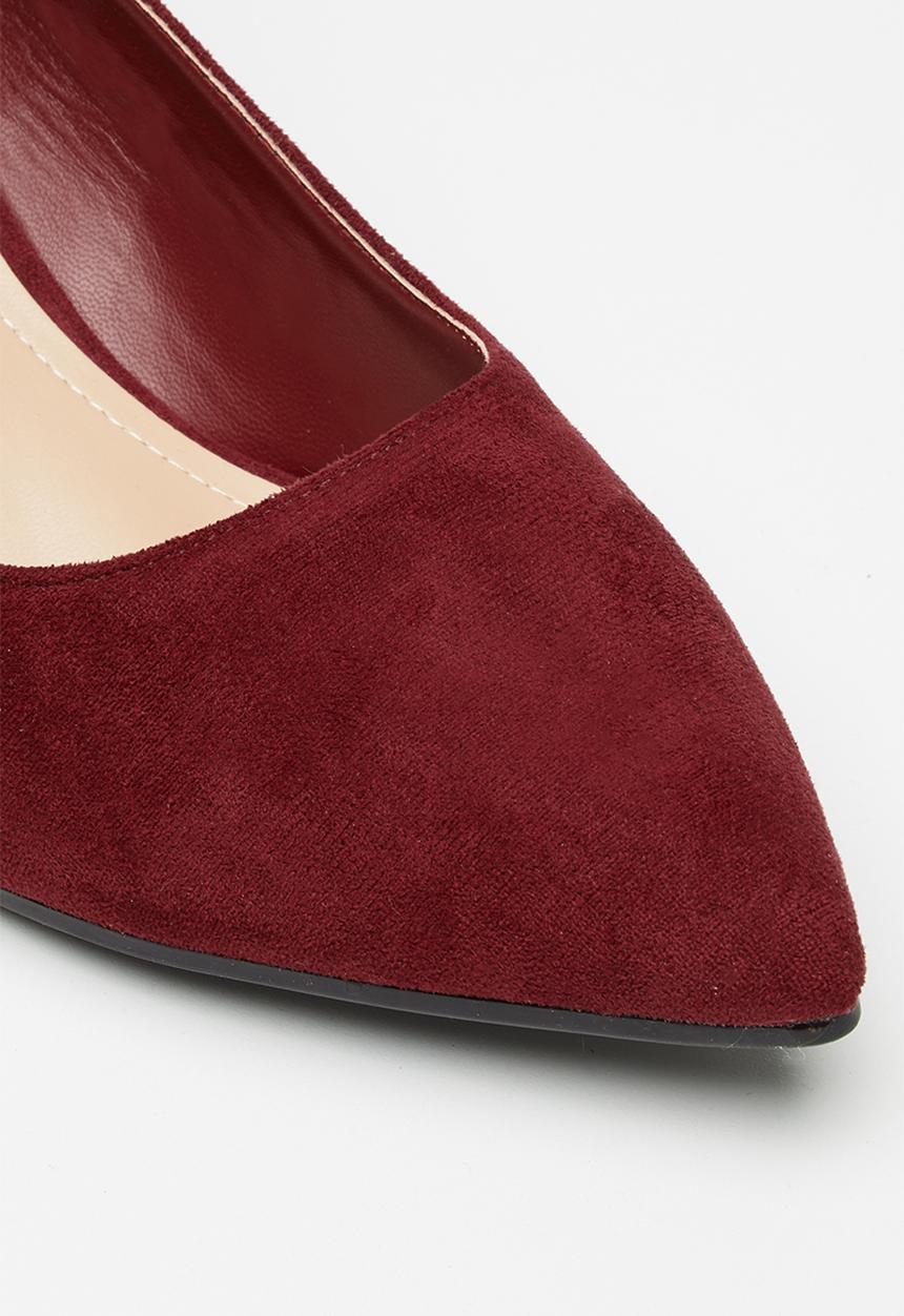 Jada - Faux suede heel - burgundy