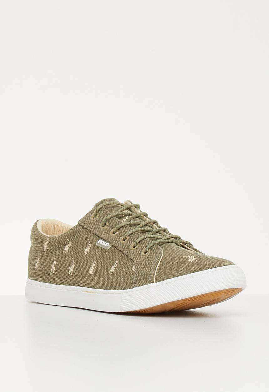 POLO - Logan monogram canvas sneaker - green