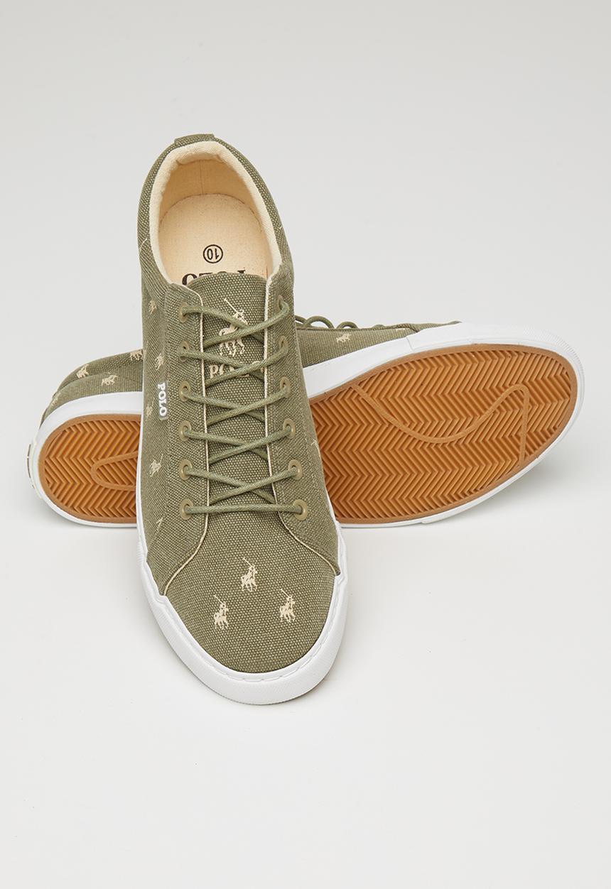 POLO - Logan monogram canvas sneaker - green