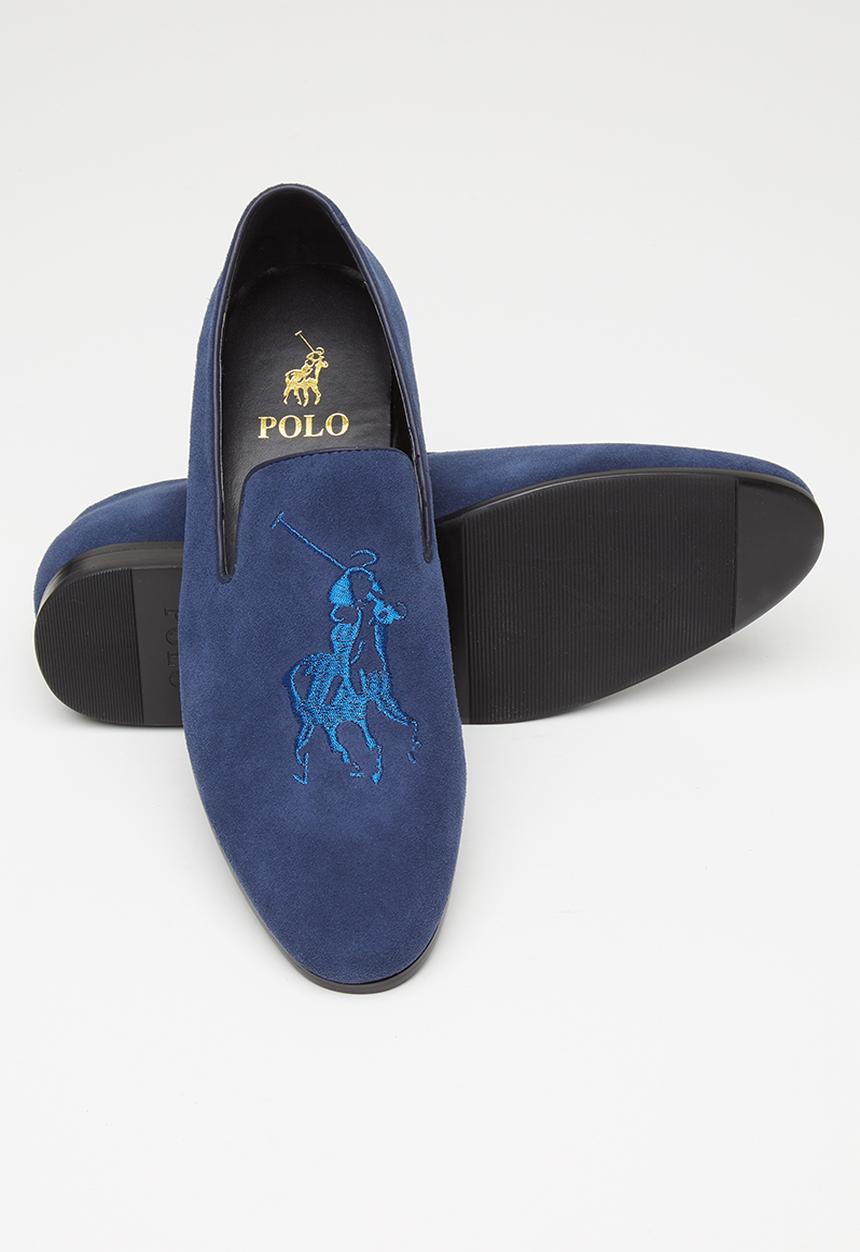 POLO - Jacob suede pony slip on - navy