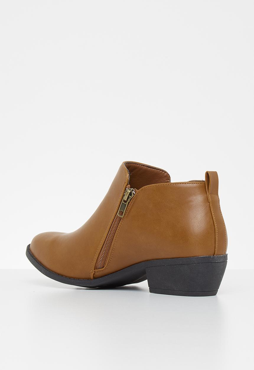 Jada - Side zip bootie - tan