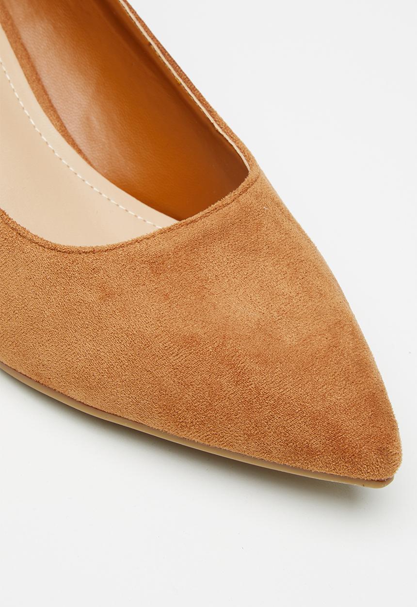 Jada - Faux suede heel - brown