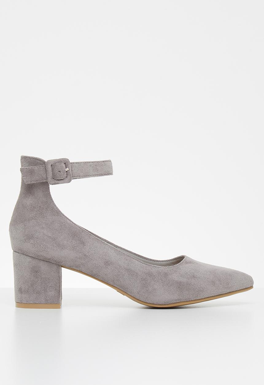 Jada - Faux suede heel - grey