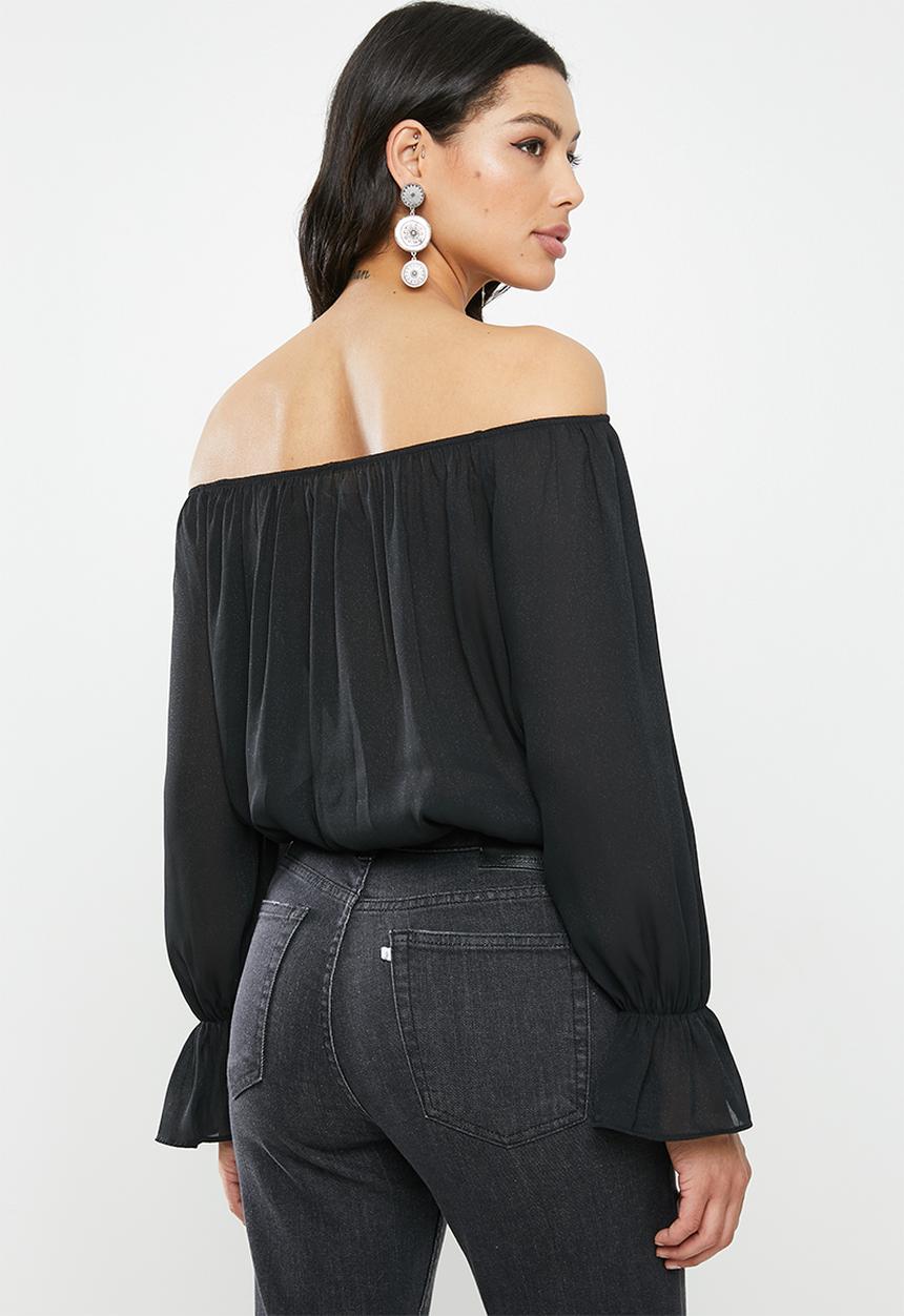 Glamorous - Keyhole tie bodysuit - black