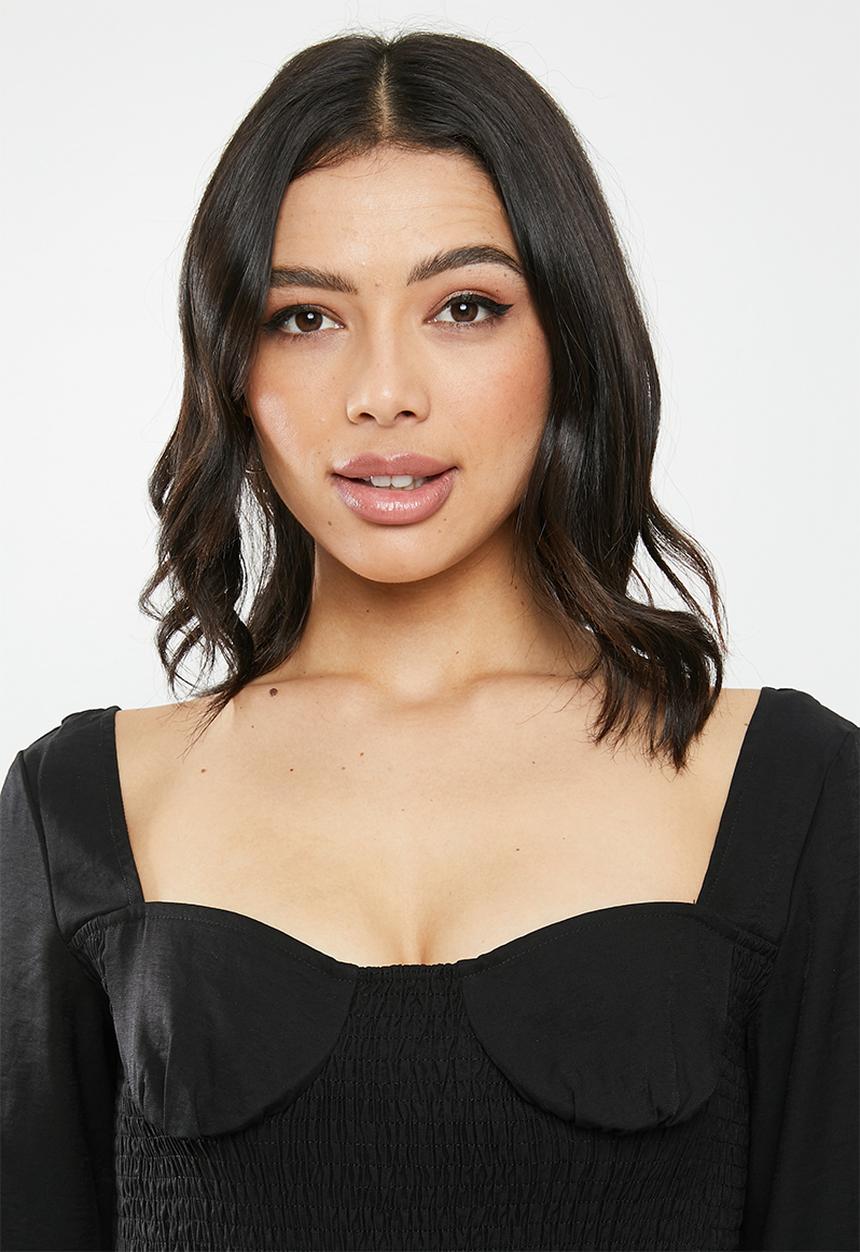 Glamorous - Sweetheart blouse - black