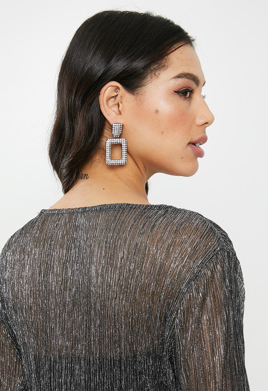 Glamorous - Mesh blouse - silver & black 