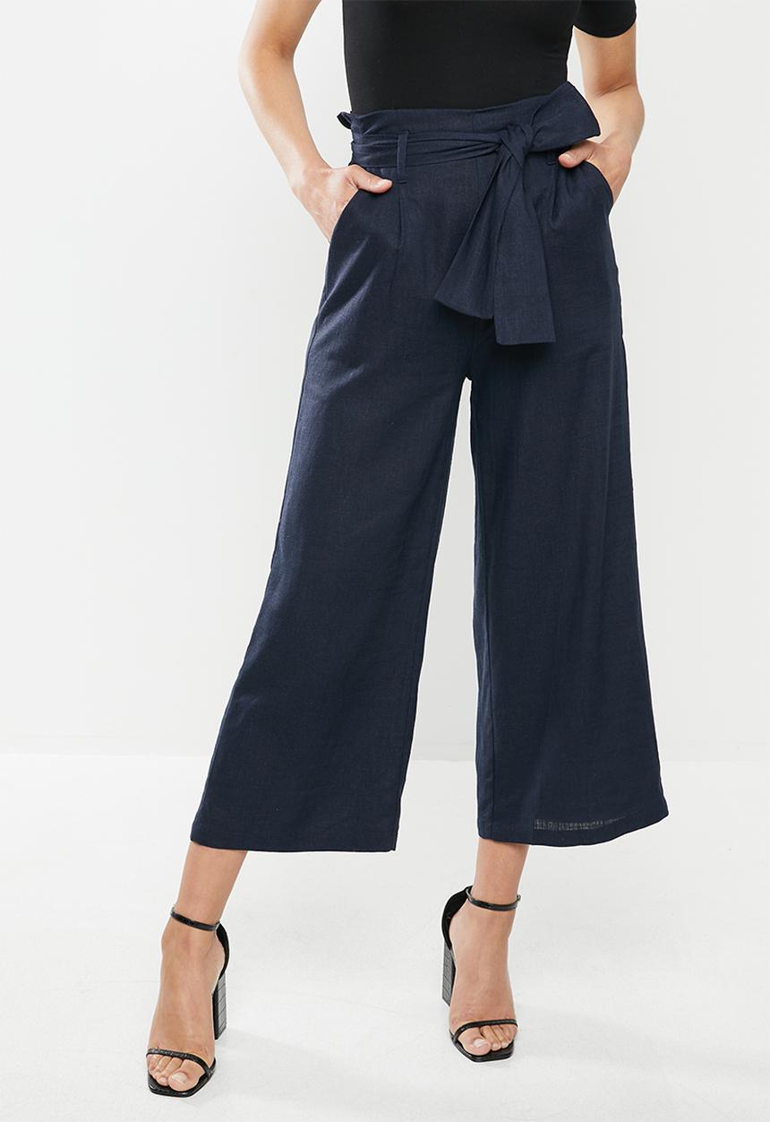 Glamorous - Linen wide leg trousers - navy