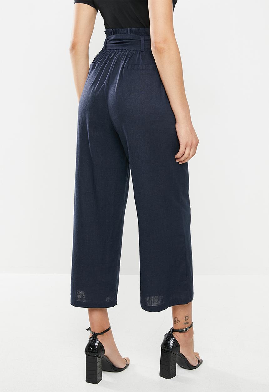Glamorous - Linen wide leg trousers - navy