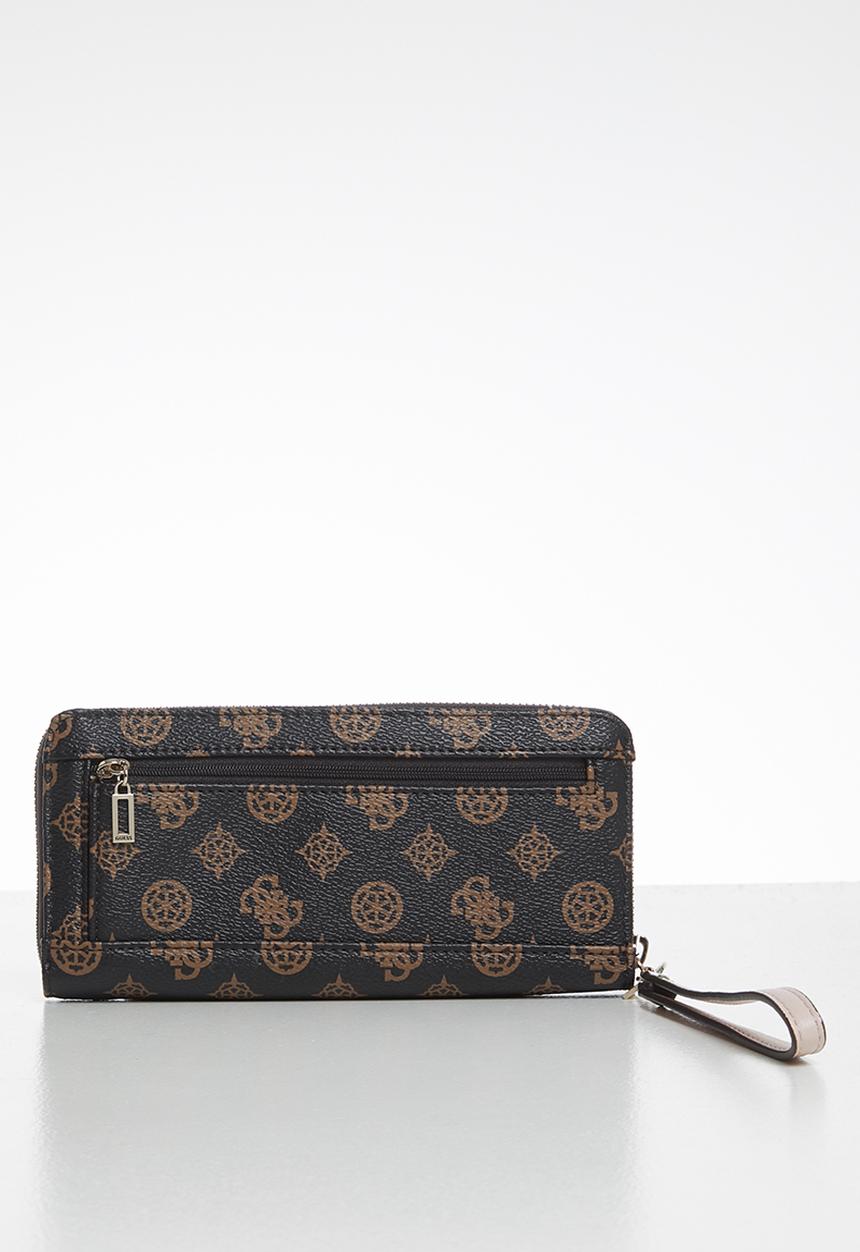 GUESS - Kamryn slg large zip around - brown & blush