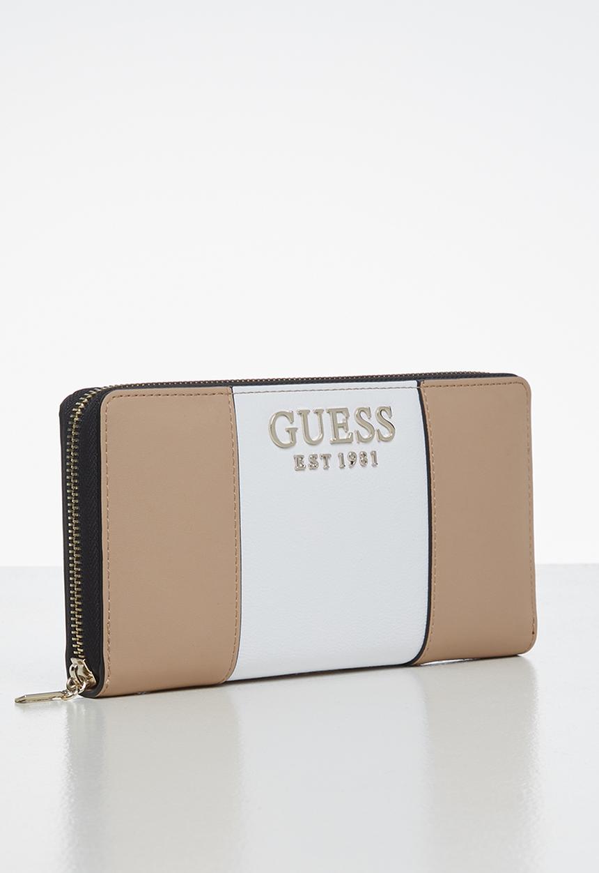GUESS - Holly slg cheque organizer - white & beige 