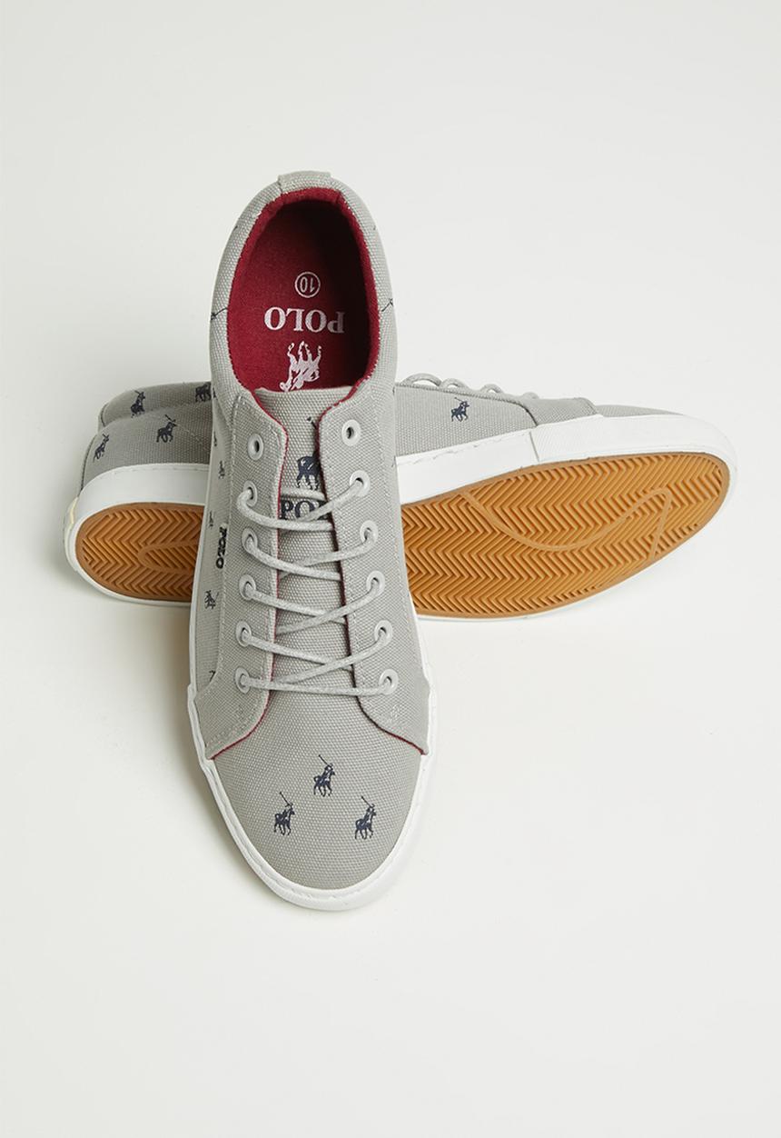 POLO - Logan monogram canvas sneaker - grey