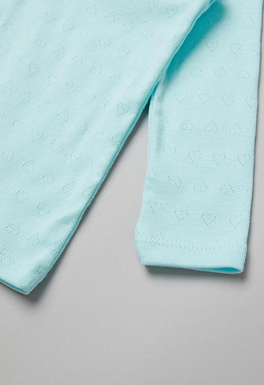 Pop Candy - 2 pack long sleeve tee - white & aqua