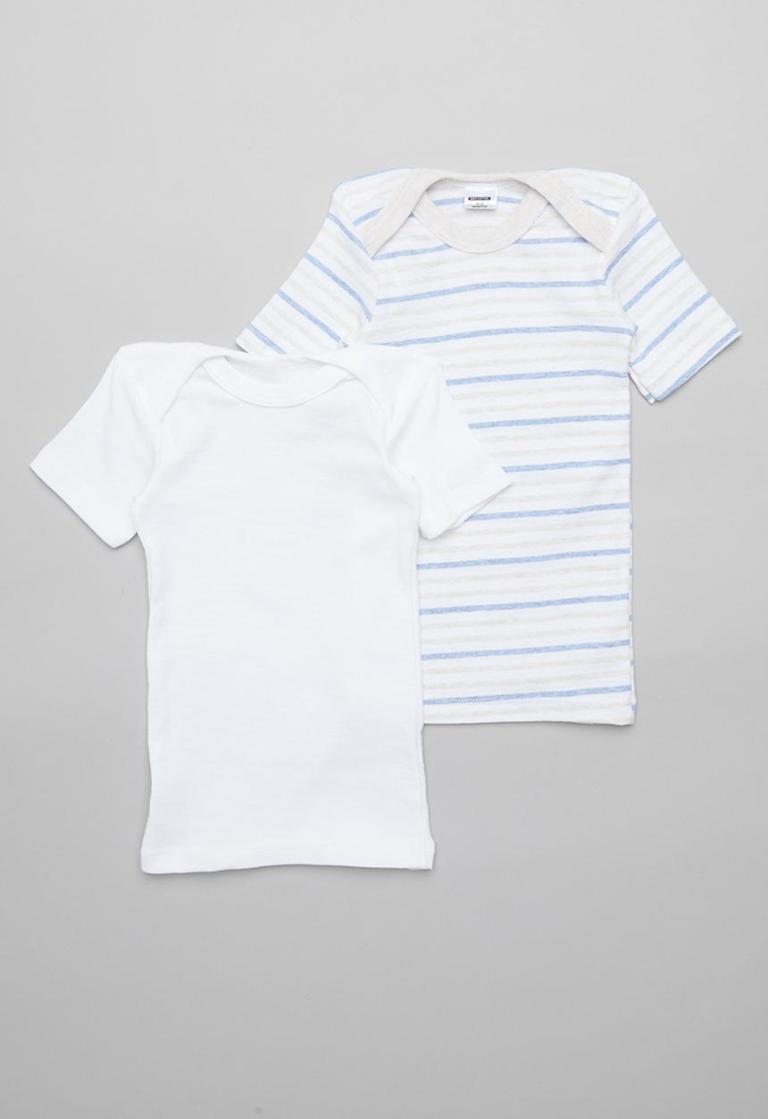 Pop Candy - 2 pack short sleeve top - white & blue