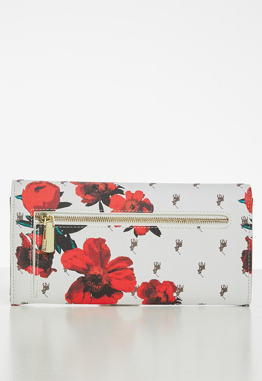 POLO - Floral heritage clutch purse - white & brown