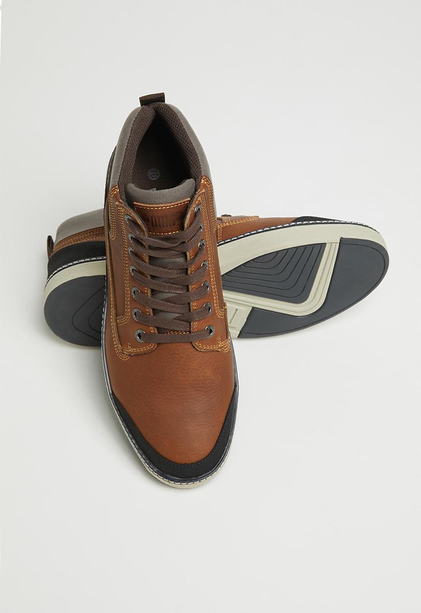 JEEP - High top leather sneaker - multi