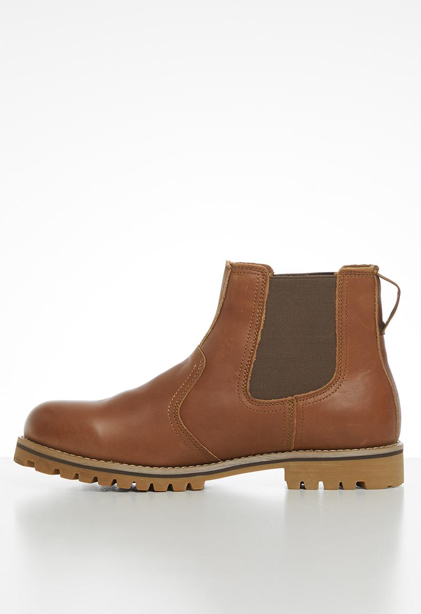 JEEP - Heavy cleat leather chelsea boot - tan