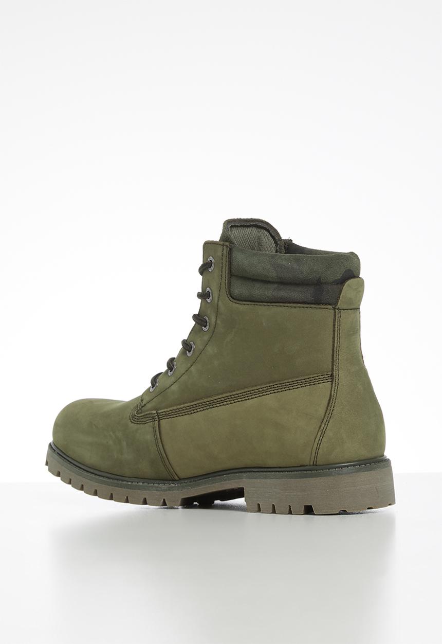 JEEP - Leather ruggered worker  boot - olive