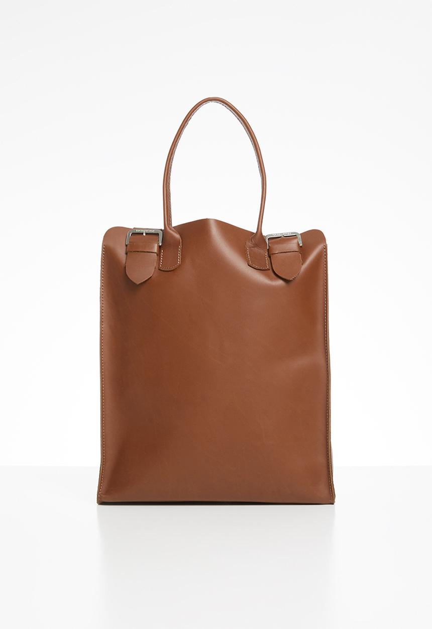 FSP Collection - Raw edge vegtan laptop bag - wheat