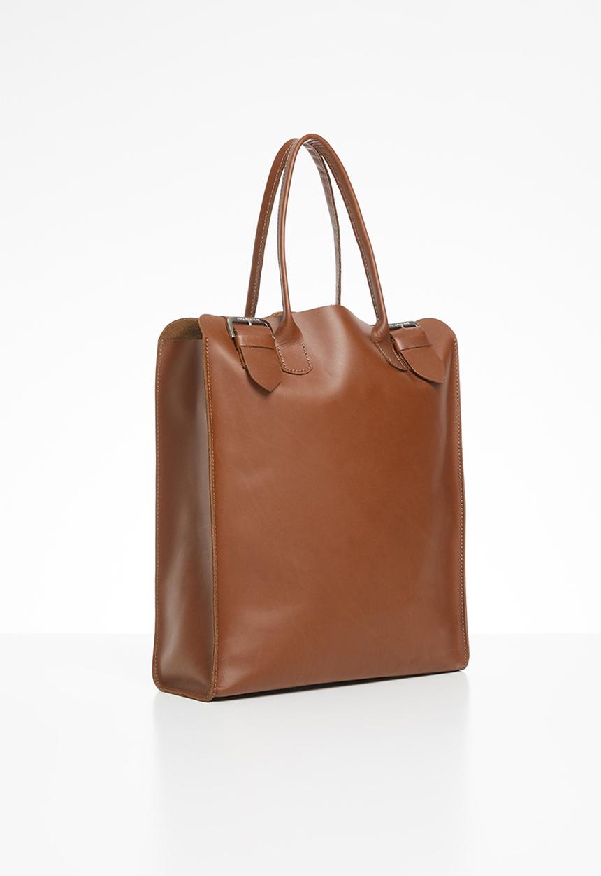 FSP Collection - Raw edge vegtan laptop bag - wheat