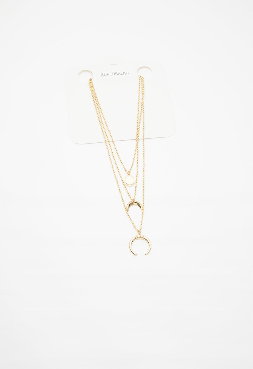 Superbalist - Half moon layered necklace - gold