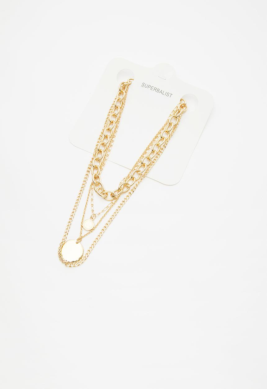 Superbalist - Vintage coin multi-layered necklace - gold