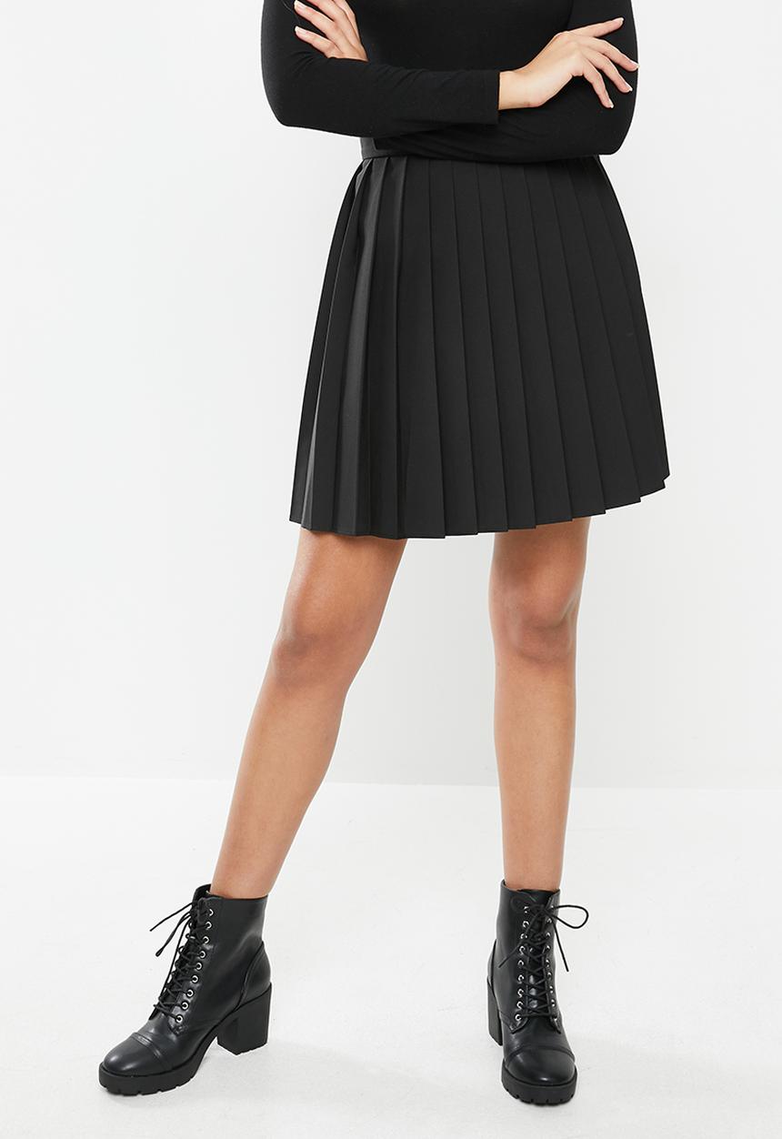 Blake - Knife pleat mini skirt - black