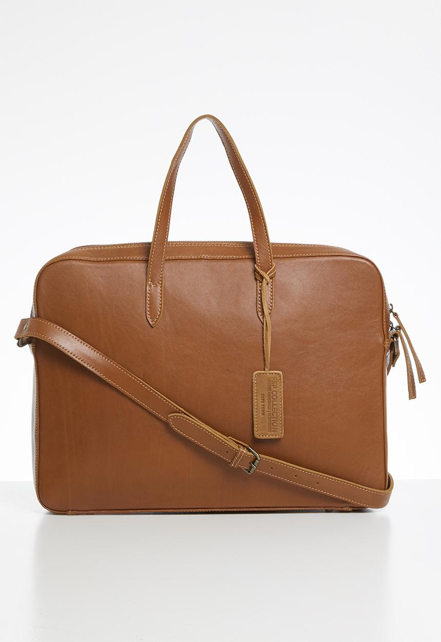 FSP Collection - Briefcase dakota leather bag - fudge