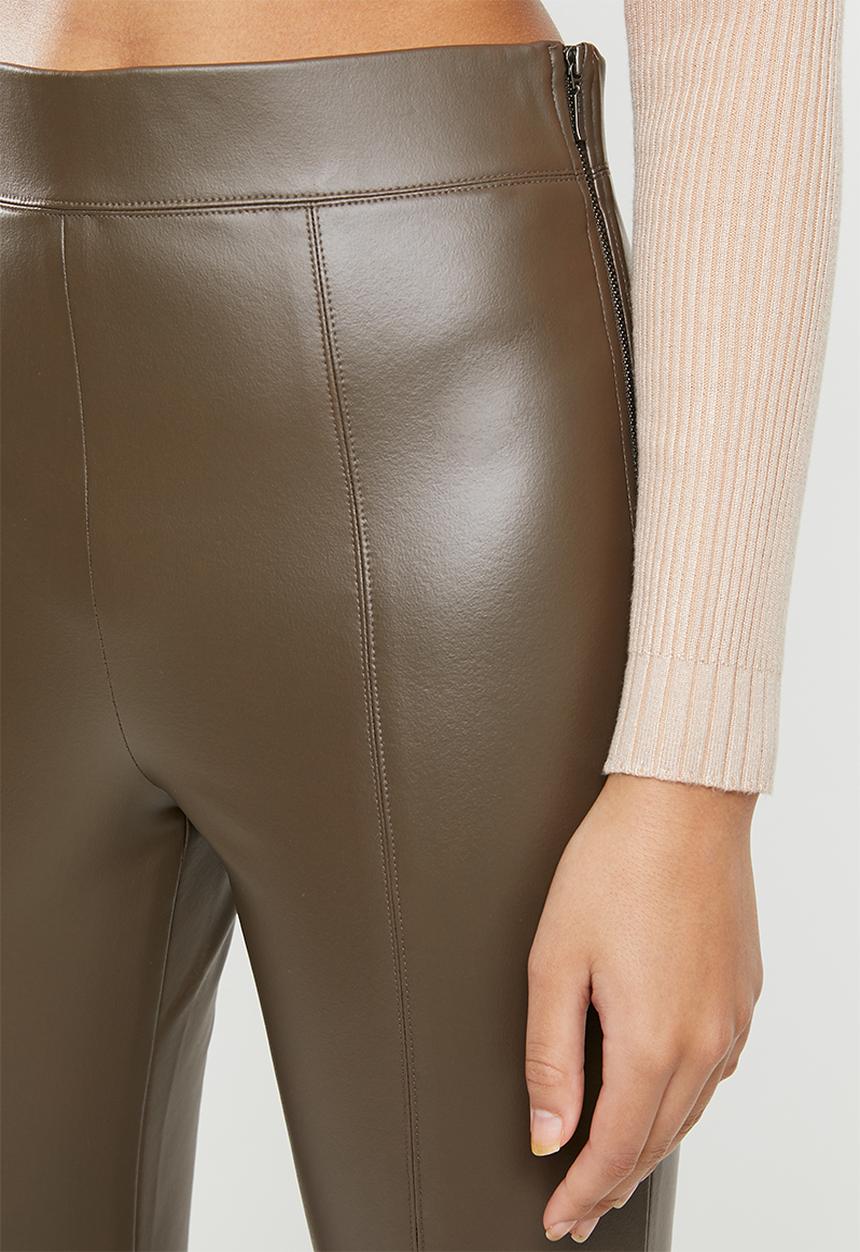 VELVET - Pleather skinny pant - brown 