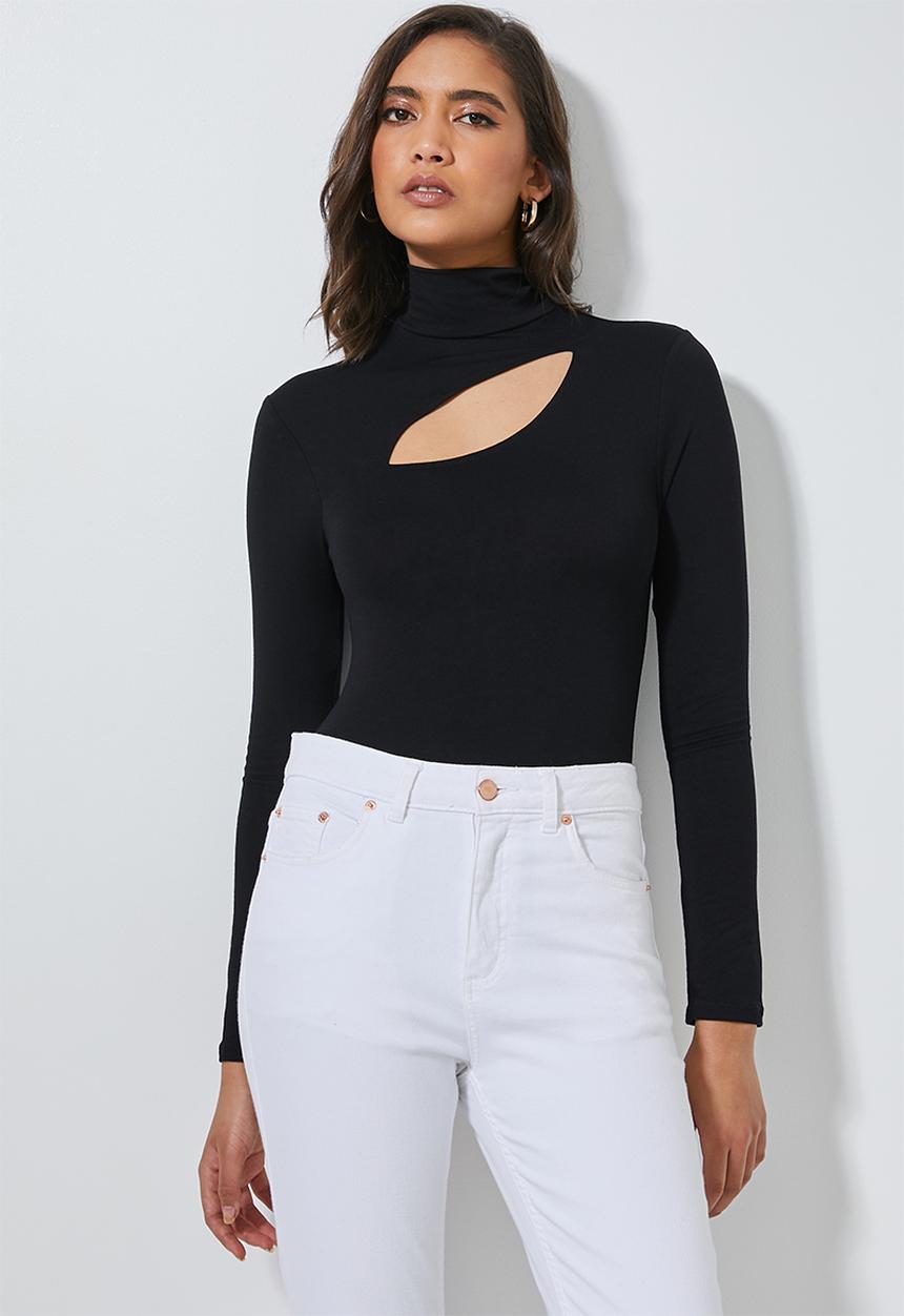 Superbalist - Cutout neckline bodysuit - black