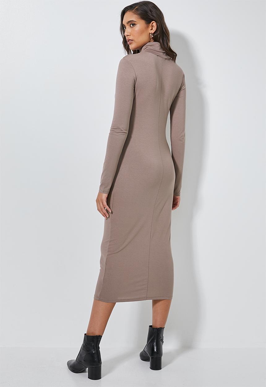 Superbalist - Poloneck dress - mink