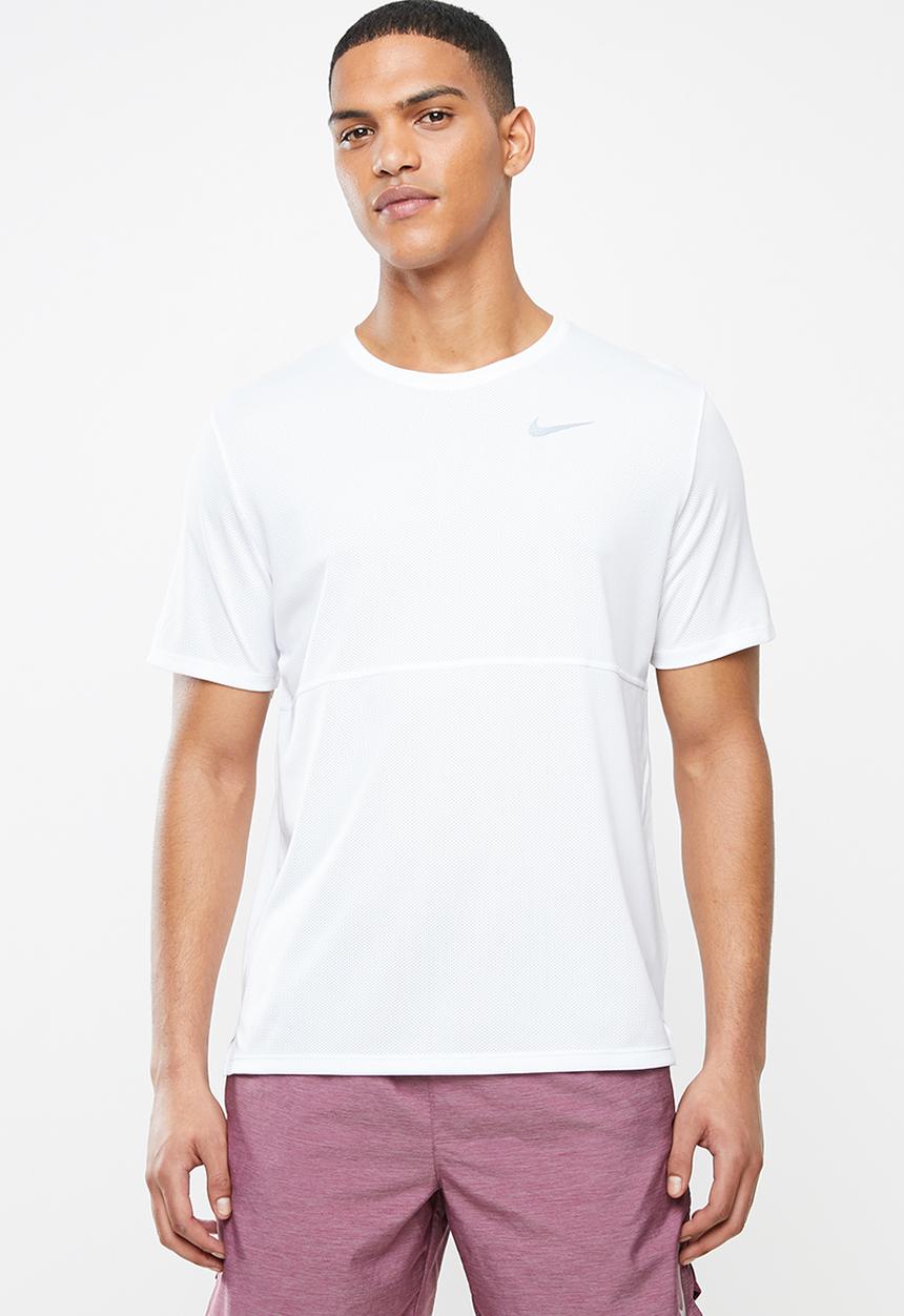 Nike - Breathe run short sleeve top - white