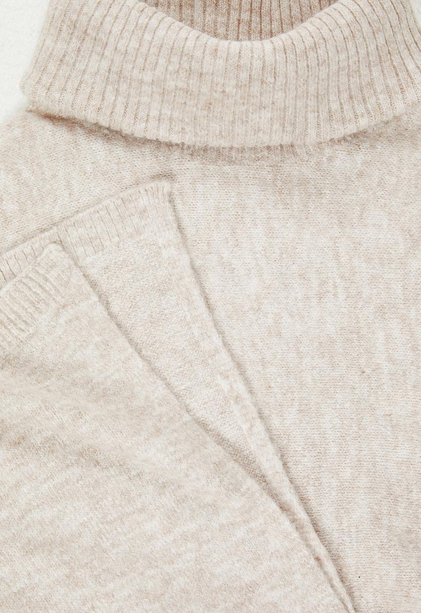 edit Plus - Plus rolled neck poncho - beige