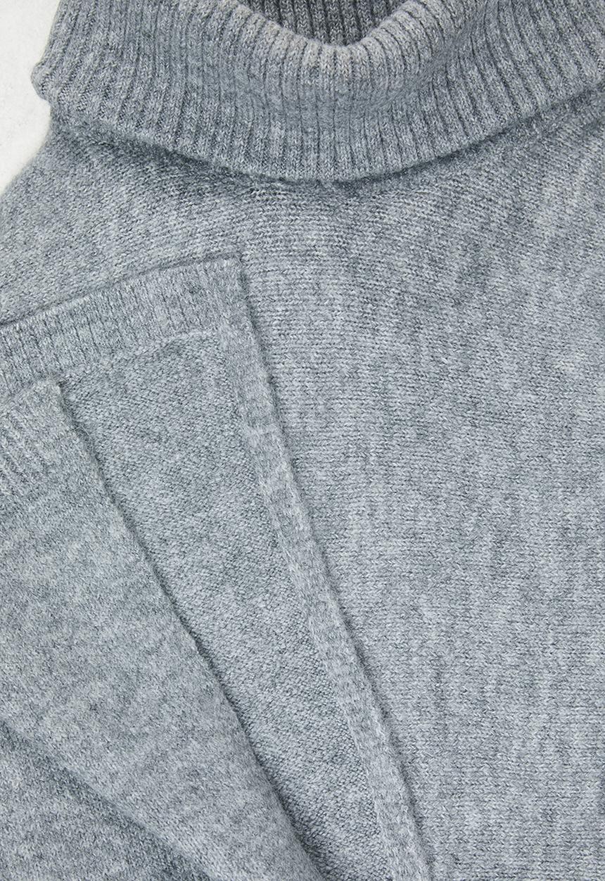 edit Plus - Plus rolled neck poncho - grey
