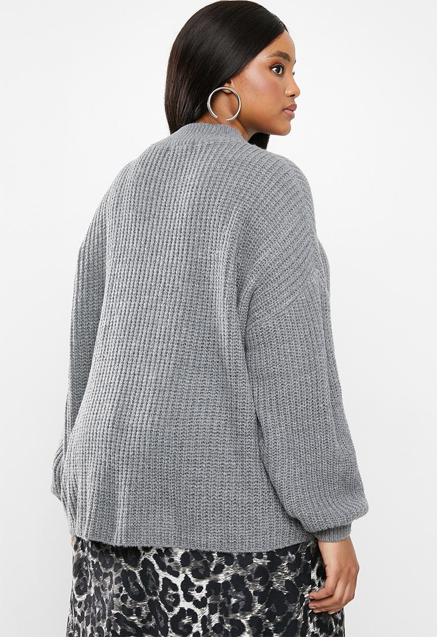 Glamorous - Plus high neck jumper- grey
