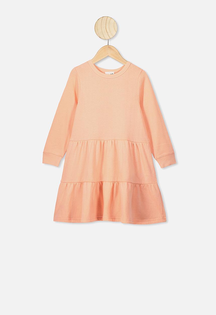 Cotton On - Angie long sleeve dress - peach