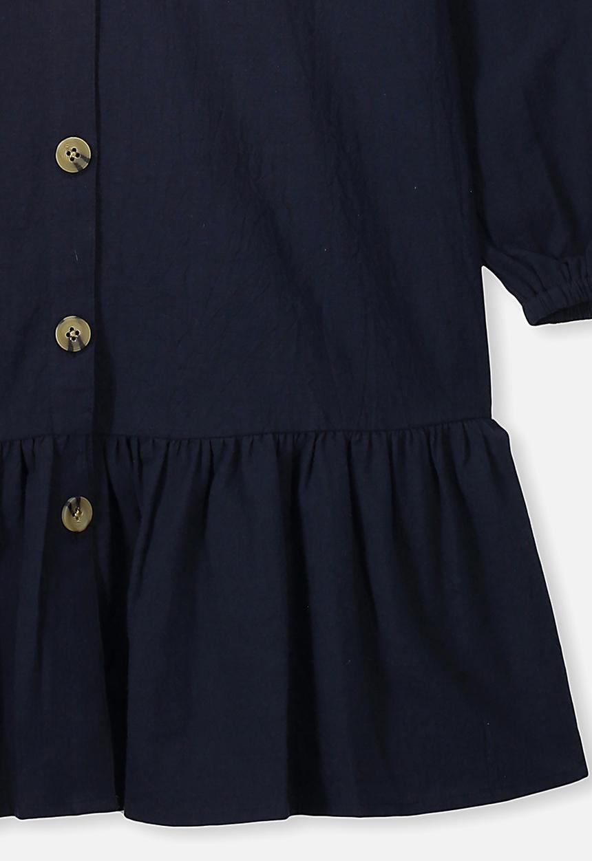 Free by Cotton On - Leila long sleeve dress - navy