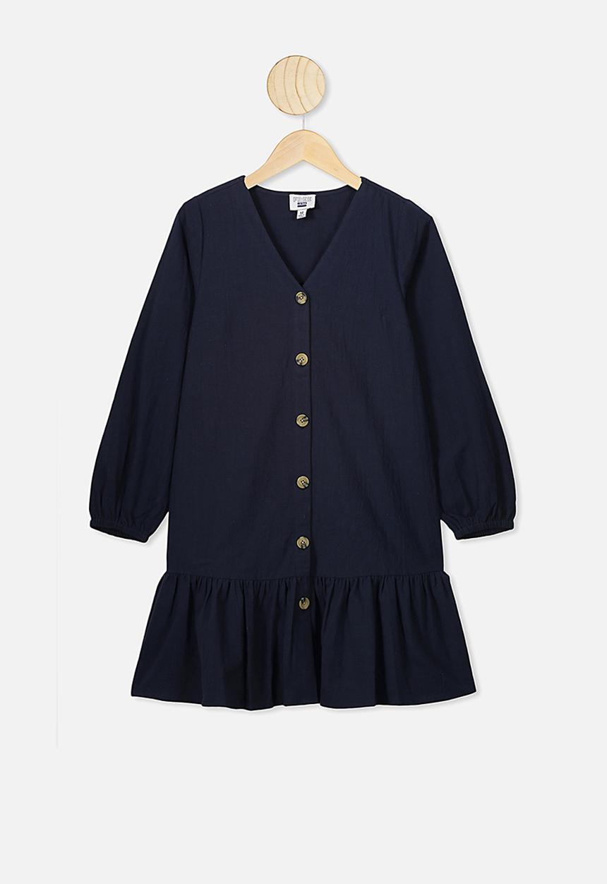 Free by Cotton On - Leila long sleeve dress - navy