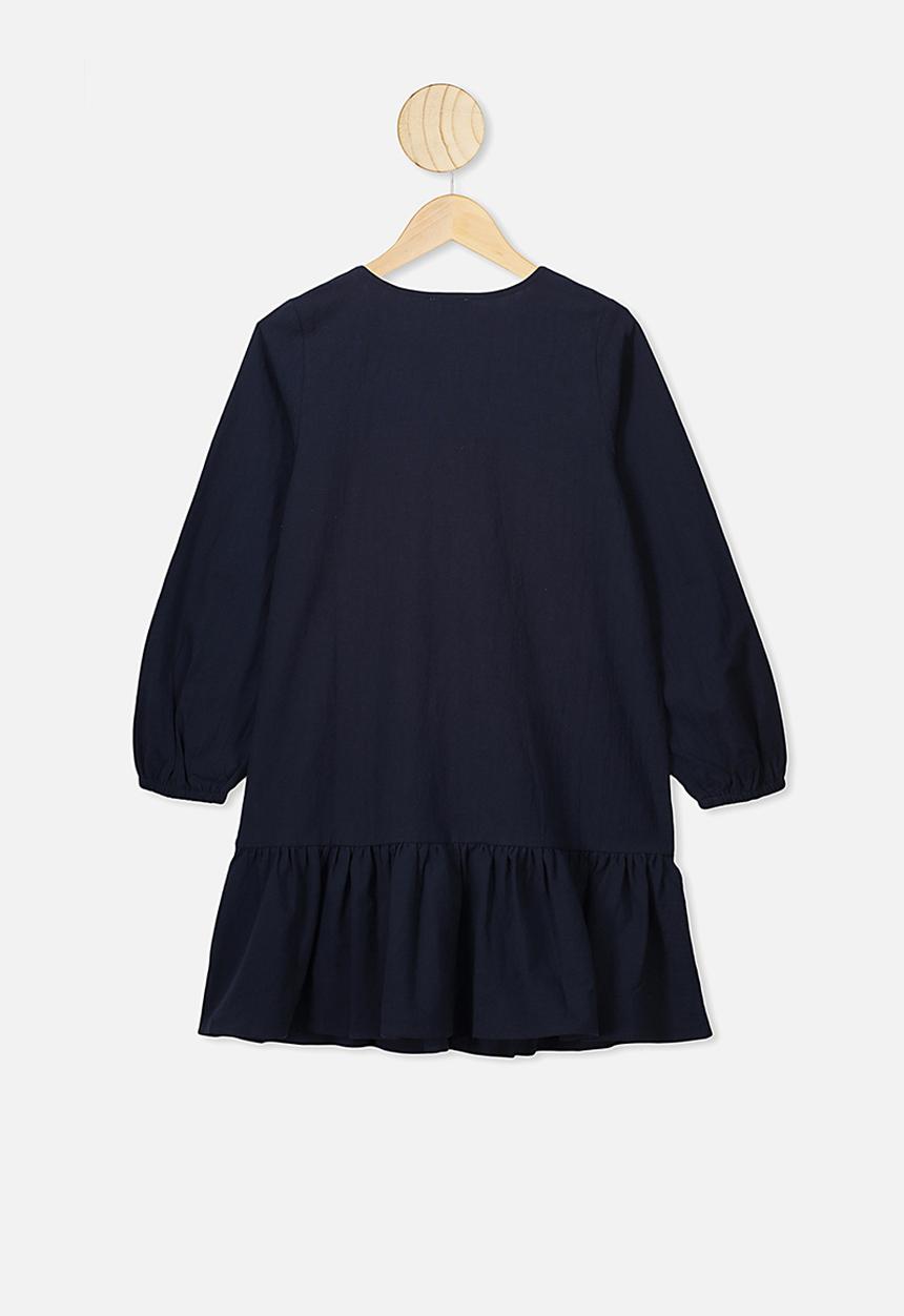 Free by Cotton On - Leila long sleeve dress - navy