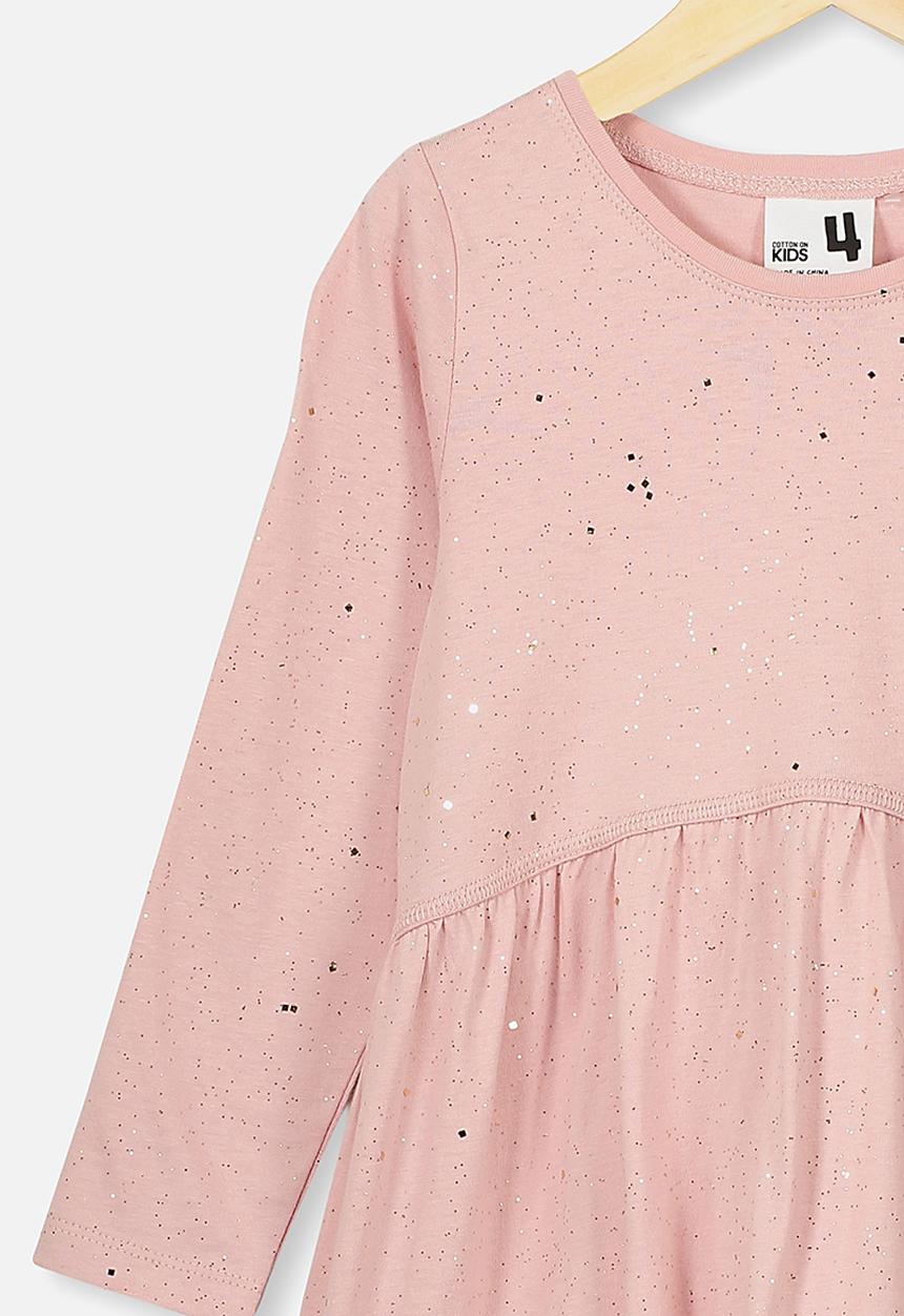 Cotton On - Freya long sleeve dress - pink