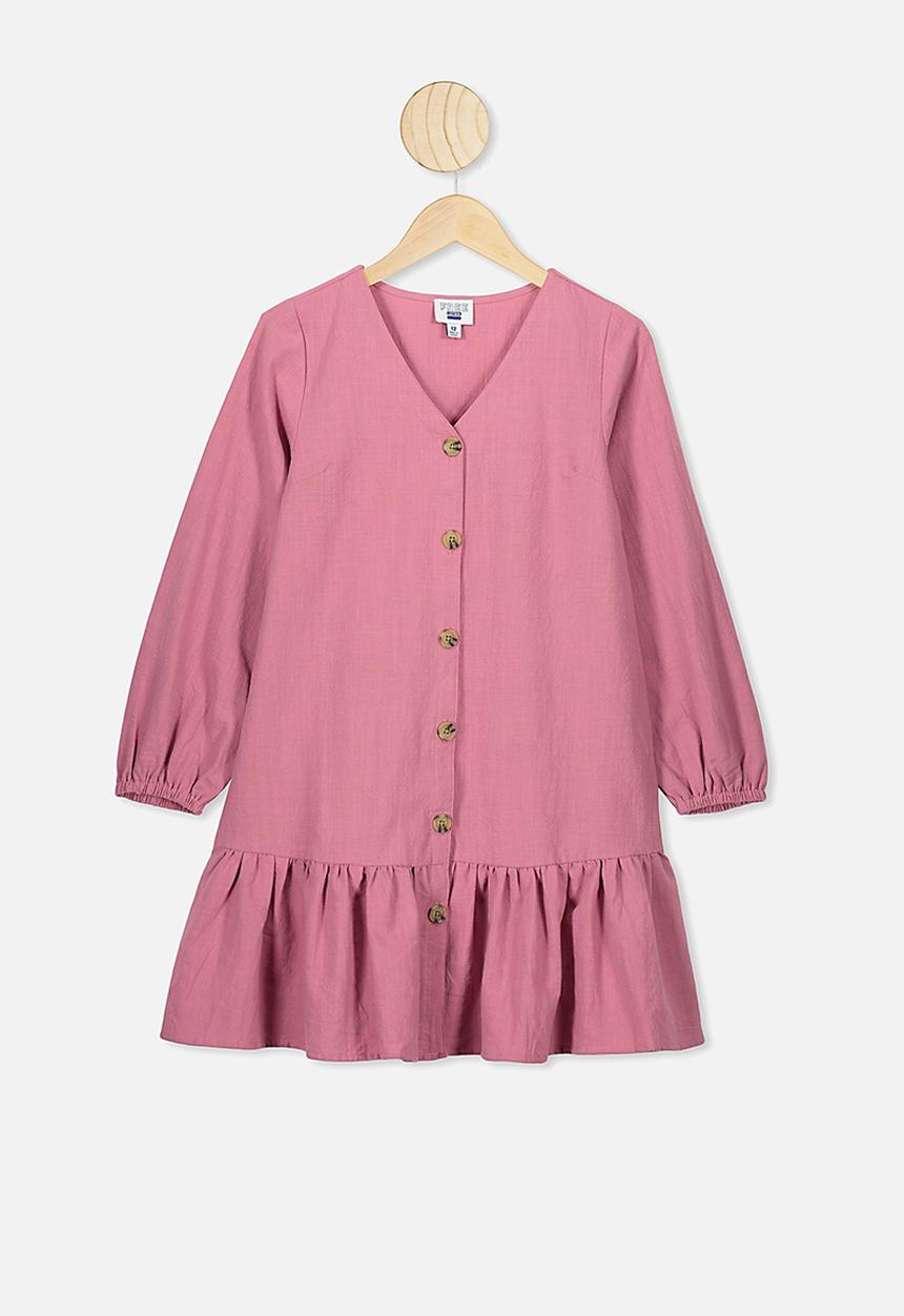 Free by Cotton On - Leila long sleeve dress - pink 