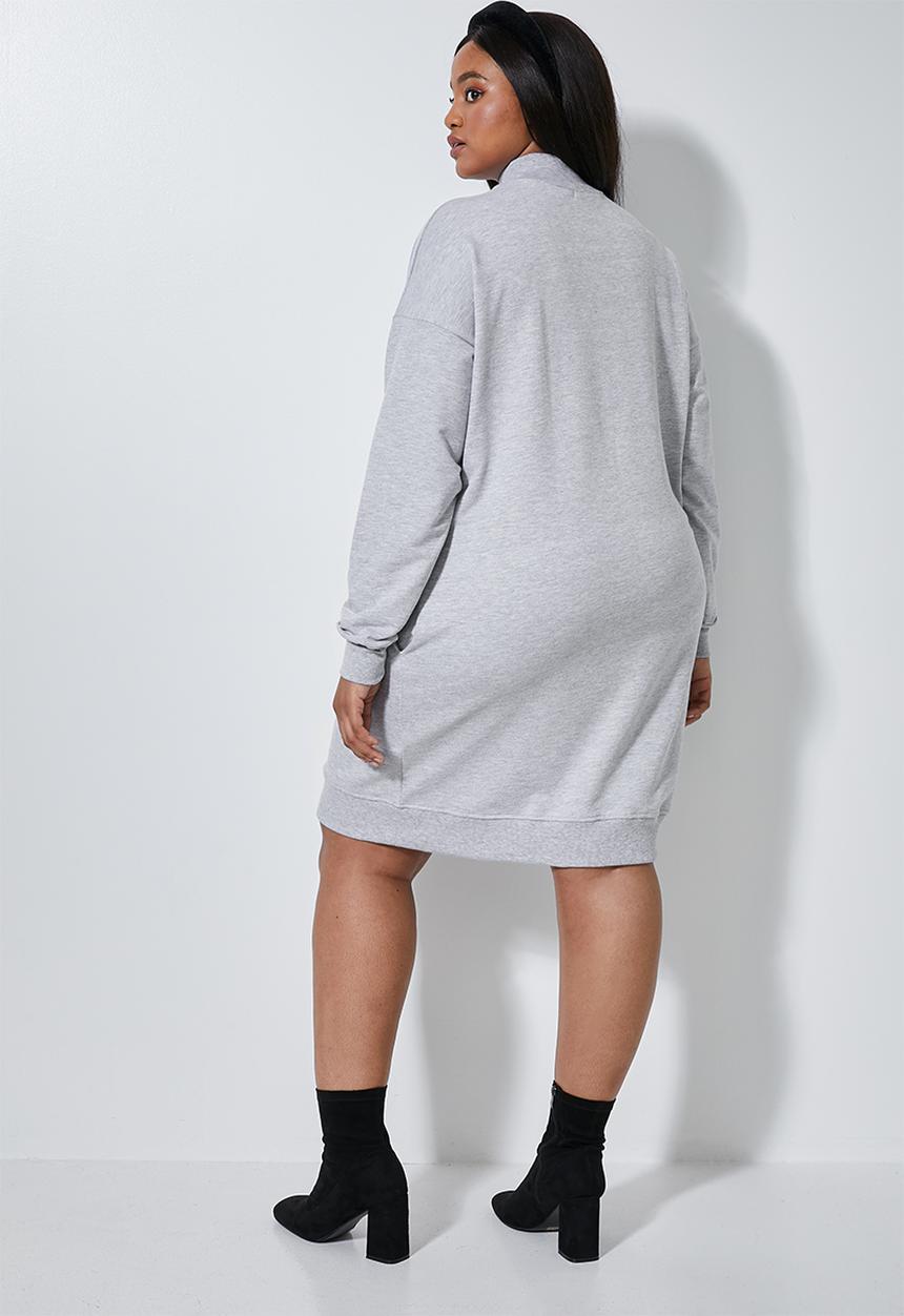 Superbalist - Cutline highneck fleece dress - grey