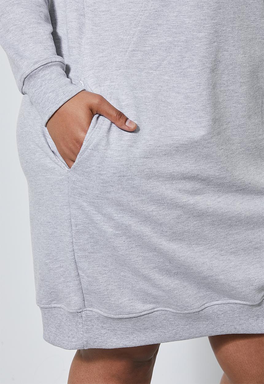 Superbalist - Cutline highneck fleece dress - grey