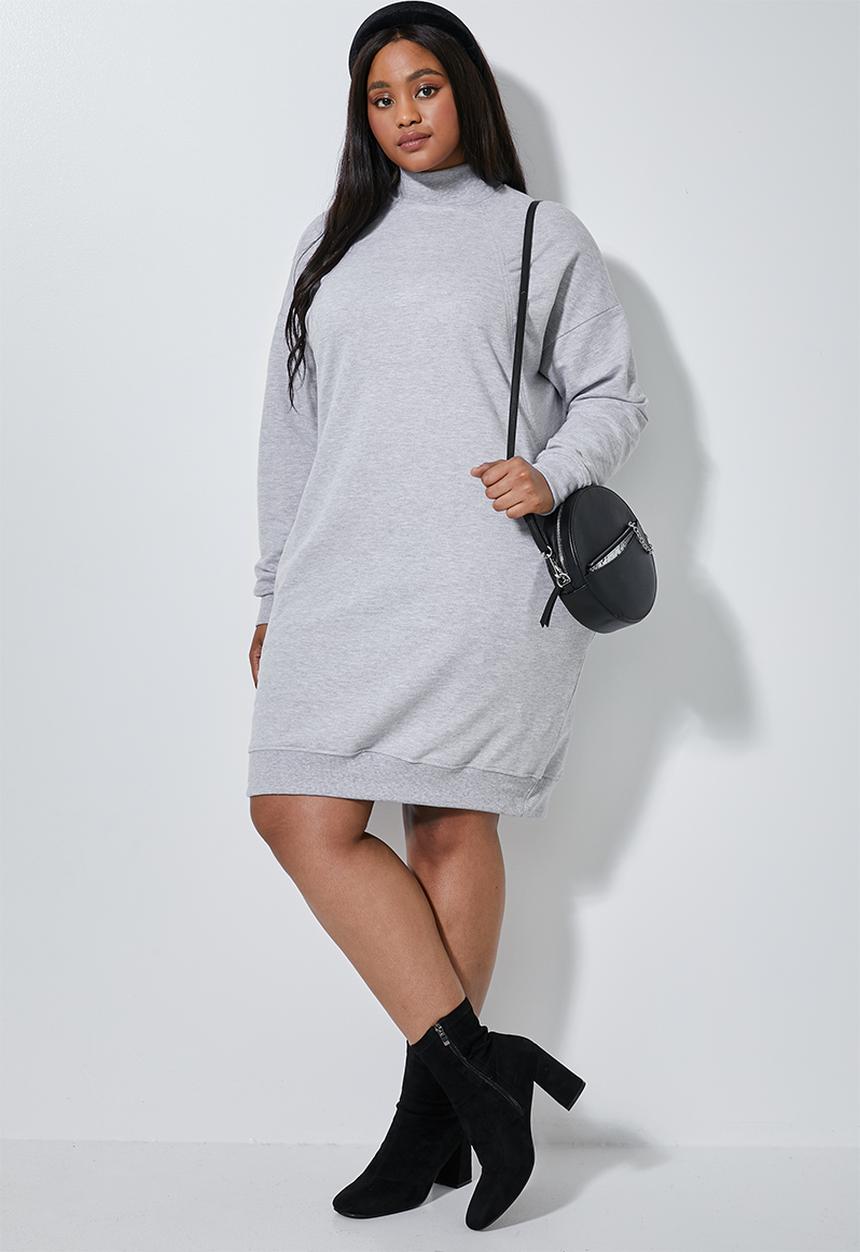 Superbalist - Cutline highneck fleece dress - grey