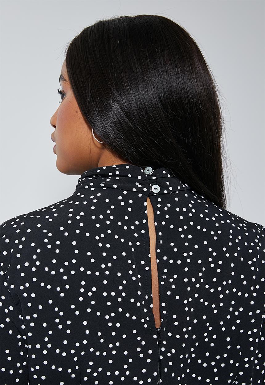Superbalist - Highneck slit maxi - black & white 