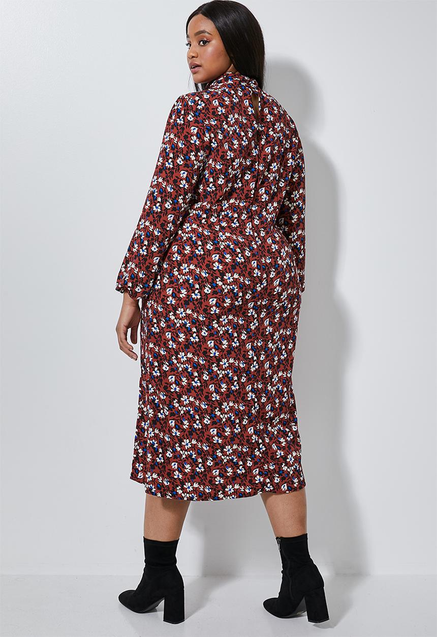 Superbalist - Highneck slit maxi - burgundy 