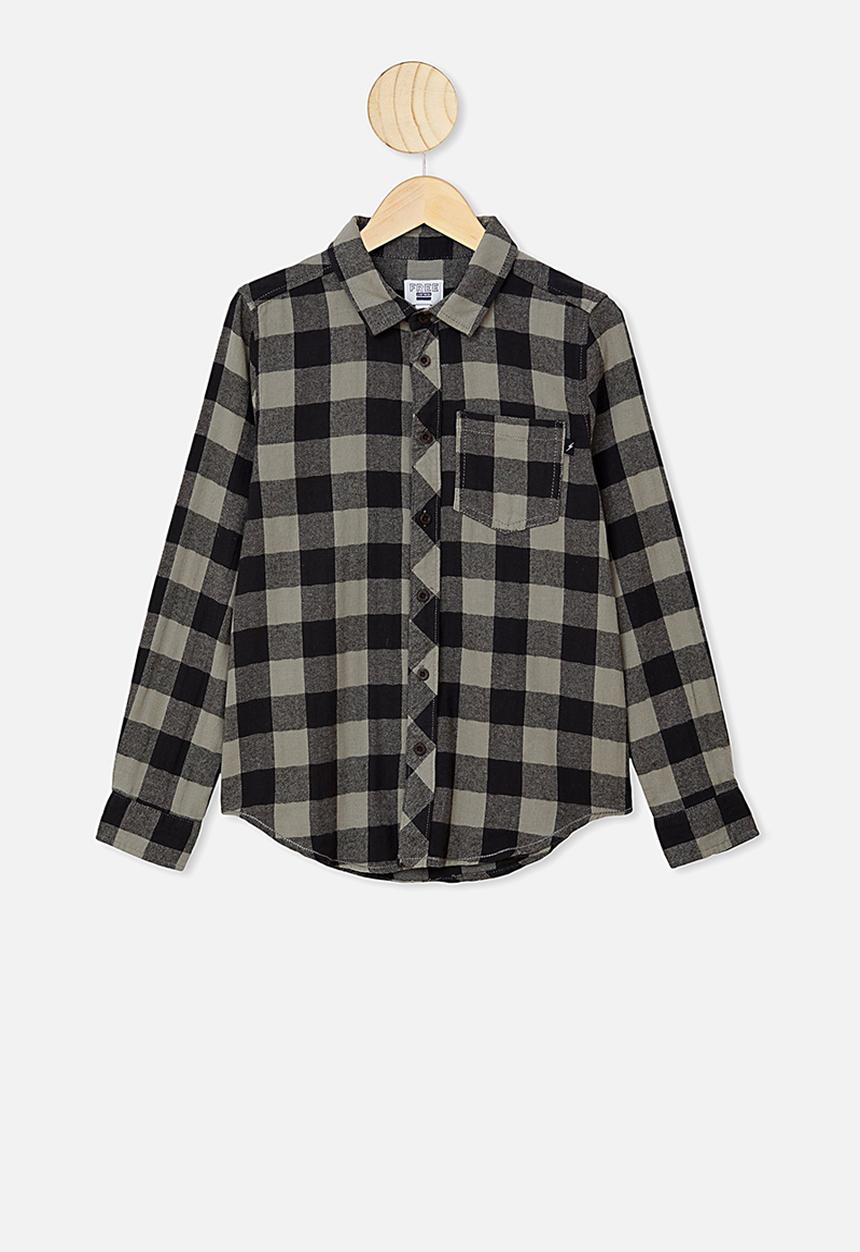 Free by Cotton On - Rocky shirt  - grey & black 