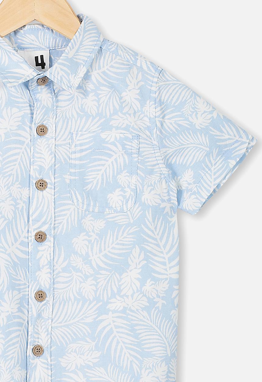 Cotton On - Resort short sleeve shirt - blue & white 