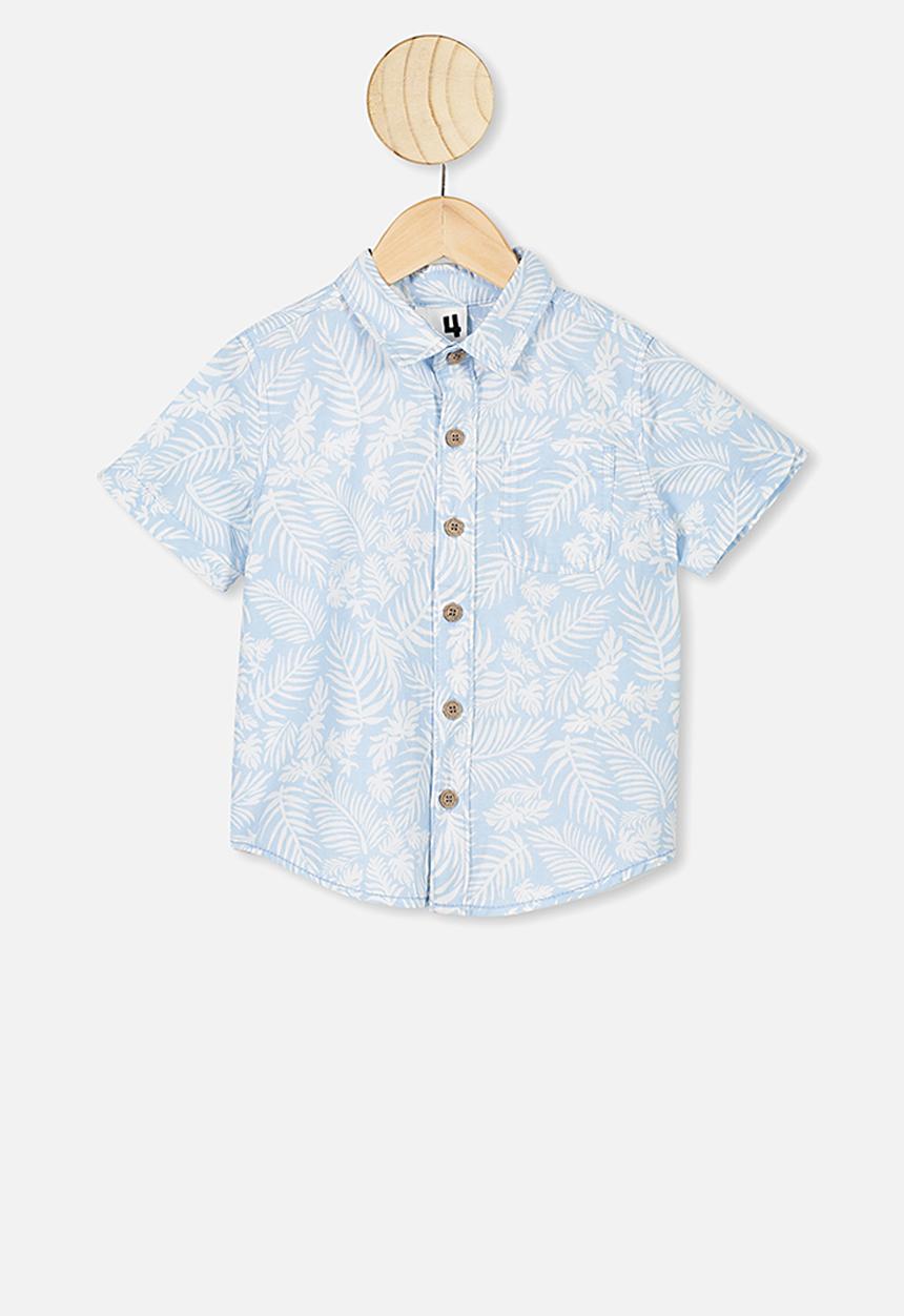 Cotton On - Resort short sleeve shirt - blue & white 